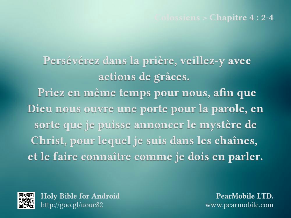 Colossiens, Chapitre 4:2-4